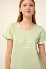 Vamp - Βαμβακερό Καλοκαιρινό Νυχτικό με Κοντό Μανίκι - Image 3