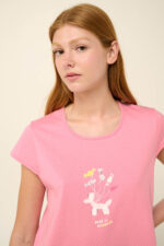 Vamp - Καλοκαιρινό Νυχτικό από Βαμβάκι με Κοντό Μανίκι - Image 3