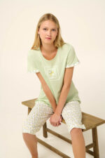 Vamp - Βαμβακερή Γυναικεία Πυτζάμα με Κάπρι Παντελόνι - Image 3