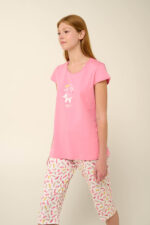 Vamp - Βαμβακερή Γυναικεία Πυτζάμα με Κάπρι Παντελόνι - Image 3