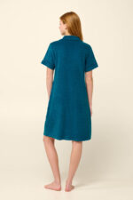 Vamp - Μονόχρωμο Frottee Φόρεμα Θαλάσσης με Φερμουάρ - Image 3