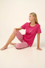 Βαμβακερή Γυναικεία Πυτζάμα με Κάπρι Παντελόνι - Image 3