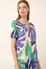 Vamp - Καλοκαιρινό Φόρεμα από Viscose σε Φλοράλ Μοτίβο - Image 3