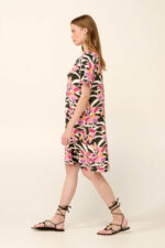 Καλοκαιρινό Φόρεμα Viscose με Φλοράλ Μοτίβο Ακουαρέλα - Image 3