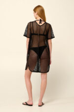 Vamp - Μονόχρωμο Διάτρητο Καφτάνι Παραλίας από Δίχτυ - Image 3