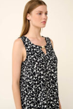 Vamp - Αμάνικο Καλοκαιρινό Φόρεμα με Ασπρόμαυρο Μοτίβο - Image 3