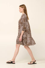 Vamp - Καλοκαιρινό Λεοπάρ Κουμπωτό Φόρεμα από Ποπλίνα - Image 3