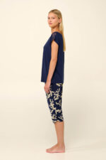 Vamp - Γυναικεία Πυτζάμα Micromodal με Κάπρι Παντελόνι - Image 3