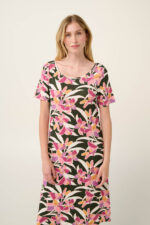 Vamp - Καλοκαιρινό Φόρεμα Viscose με Φλοράλ Μοτίβο Ακουαρέλα - Image 3