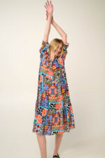 Vamp - Καλοκαιρινό Φόρεμα από Ποπλίνα με Βραζιλιάνικο Μοτίβο Πλακιδίων - Image 3