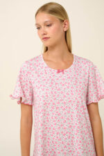 Vamp - Καλοκαιρινό Νυχτικό από Βαμβάκι με Κοντό Μανίκι - Image 3