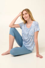 Vamp - Γυναικεία Πυτζάμα Micromodal με Κάπρι Παντελόνι - Image 3