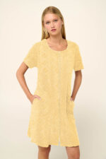 Vamp - Μονόχρωμο Frottee Φόρεμα Θαλάσσης με Φερμουάρ