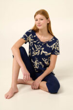 Vamp - Γυναικεία Πυτζάμα Micromodal με Κάπρι Παντελόνι - Image 4