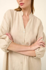 Μονόχρωμο Καλοκαιρινό Φόρεμα με Κουμπιά - Image 4