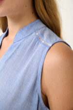 Vamp - Αμάνικο Καλοκαιρινό Φόρεμα με V Λαιμόκοψη - Image 4