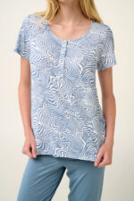 Vamp - Γυναικεία Πυτζάμα Micromodal με Κάπρι Παντελόνι - Image 4