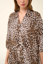 Vamp - Καλοκαιρινό Λεοπάρ Κουμπωτό Φόρεμα από Ποπλίνα - Image 4