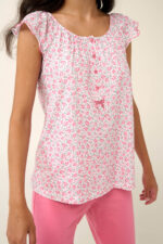 Βαμβακερή Γυναικεία Πυτζάμα με Σούρες - Image 4