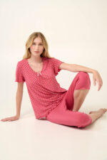 Vamp - Γυναικεία Πυτζάμα Micromodal με Κάπρι Παντελόνι - Image 4