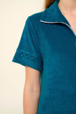 Vamp - Μονόχρωμο Frottee Φόρεμα Θαλάσσης με Φερμουάρ - Image 4