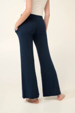 Μονόχρωμο Φαρδύ Γυναικείο Παντελόνι με Τσέπες - Image 4