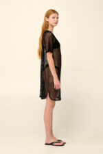 Vamp - Μονόχρωμο Διάτρητο Καφτάνι Παραλίας από Δίχτυ - Image 4