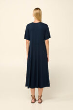 Vamp - Μονόχρωμο Καλοκαιρινό Φόρεμα με V Λαιμόκοψη - Image 5