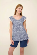 Vamp - Βαμβακερή Γυναικεία Πυτζάμα με Κοντό Παντελόνι