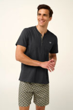 Vamp - Βαμβακερή Ανδρική Πυτζάμα με Κοντό Μανίκι - Image 3