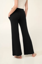 Μονόχρωμο Φαρδύ Γυναικείο Παντελόνι με Τσέπες - Image 3