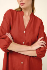 Μονόχρωμο Καλοκαιρινό Φόρεμα με Κουμπιά - Image 3