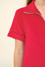 Vamp - Μονόχρωμο Frottee Φόρεμα Θαλάσσης με Φερμουάρ - Image 3