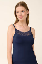 Vamp - Γυναικείο Φανελάκι Micromodal με Δαντέλα - Image 3