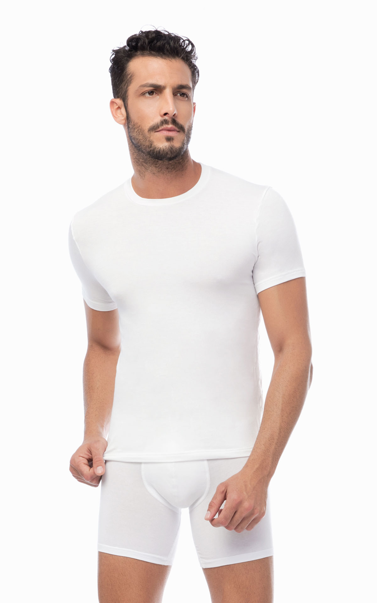 90-10480_005-01 Mengear TENCEL™ Modal Ανδρική Κοντομάνικη Φανέλα με Κλειστή Λαιμόκοψη - Image 1