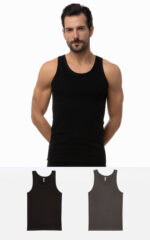 Sporties Βαμβακερή Αμάνικη Ανδρική Φανέλα 2 τεμάχια