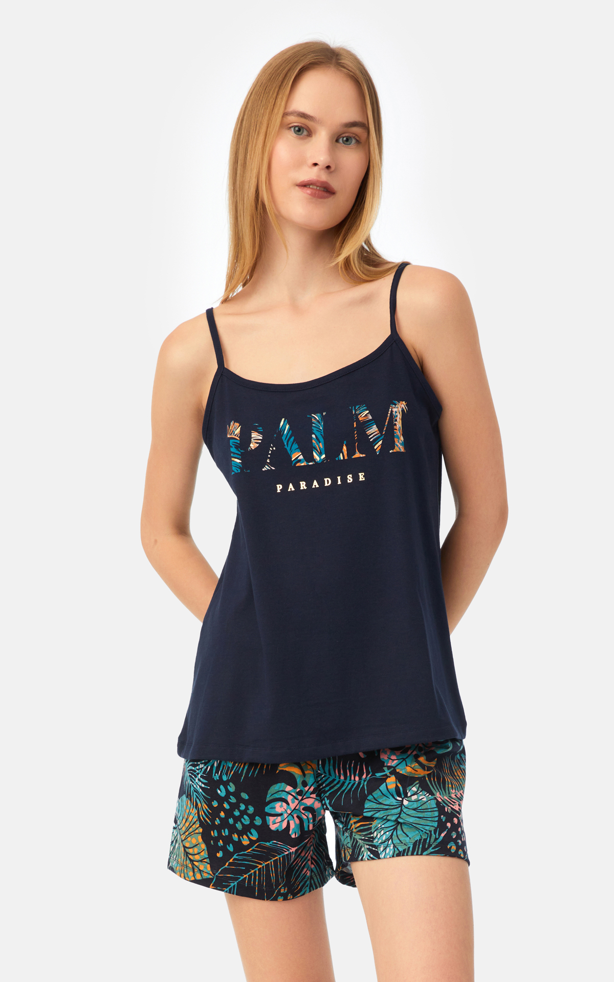 90-52532_200-01 Palm Paradise Αμάνικη Μπριτέλα Γυναικεία Πυτζάμα - Image 1