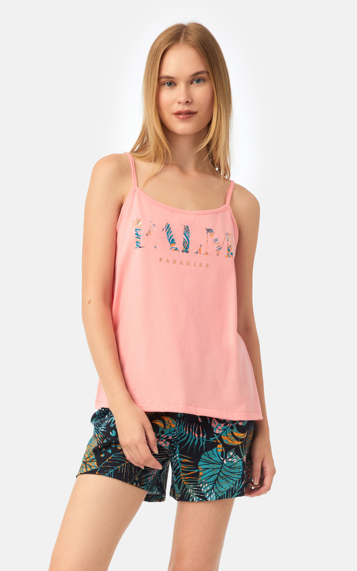 90-52532_652-01 Palm Paradise Αμάνικη Μπριτέλα Γυναικεία Πυτζάμα - Image 1
