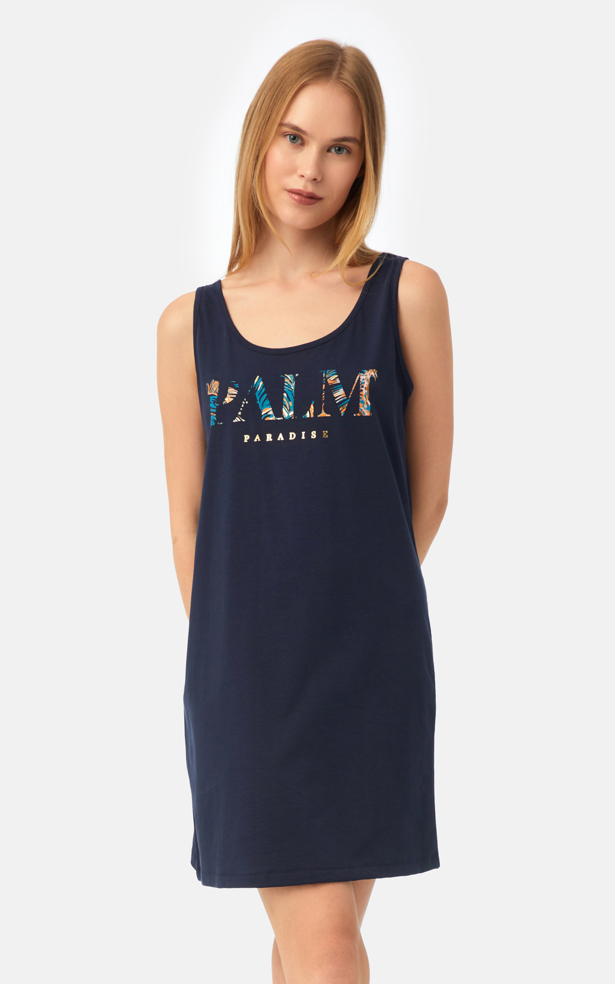 90-52534_200-01 Palm Paradise Αμάνικη Γυναικεία Νυχτικιά - Image 1