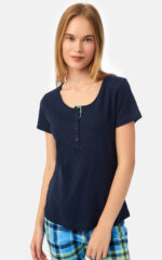 Pointelle Κοντομάνικη Κάπρι Γυναικεία Πυτζάμα με πατιλέτα - Image 3