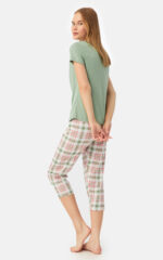 Pointelle Κοντομάνικη Κάπρι Γυναικεία Πυτζάμα με πατιλέτα - Image 2