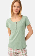 Pointelle Κοντομάνικη Κάπρι Γυναικεία Πυτζάμα με πατιλέτα - Image 3