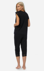 TENCEL™ Modal Μονόχρωμη Κοντομάνικη Κάπρι Γυναικεία Πυτζάμα - Image 2