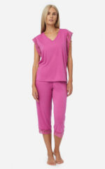 TENCEL™ Modal Μονόχρωμη Κοντομάνικη Κάπρι Γυναικεία Πυτζάμα