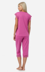 TENCEL™ Modal Μονόχρωμη Κοντομάνικη Κάπρι Γυναικεία Πυτζάμα - Image 2