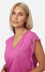 TENCEL™ Modal Μονόχρωμη Κοντομάνικη Κάπρι Γυναικεία Πυτζάμα - Image 3