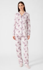 Shadows Floral Κουμπωτή Γυναικεία Πυτζάμα