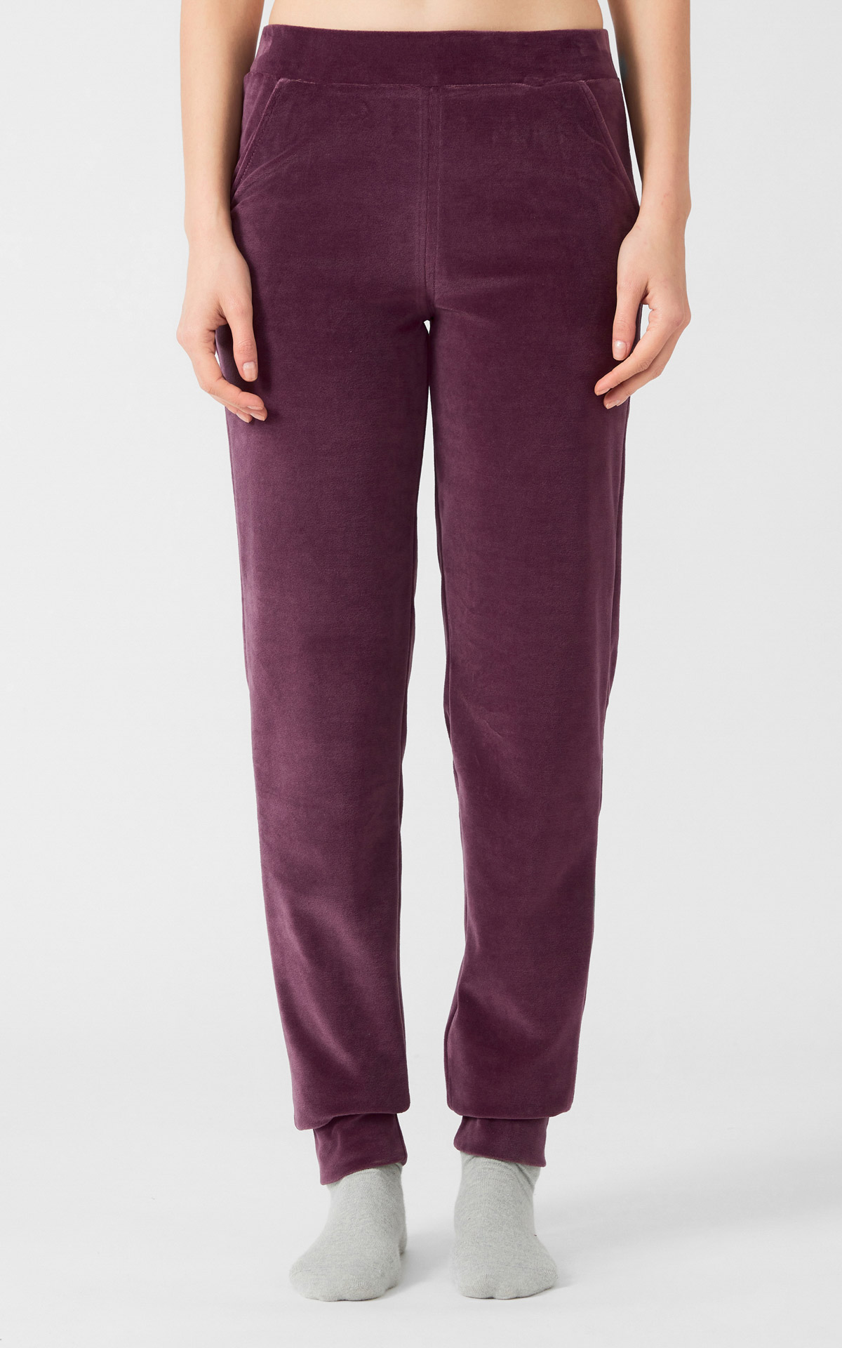 90-53060_874-01 Βελούδινο γυναικείο Παντελόνι με μπάσκα - Image 1