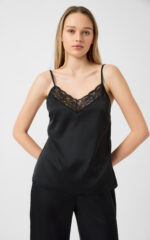 Μαύρο Σατέν Γυναικείο Top