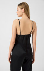 Μαύρο Σατέν Γυναικείο Top - Image 2